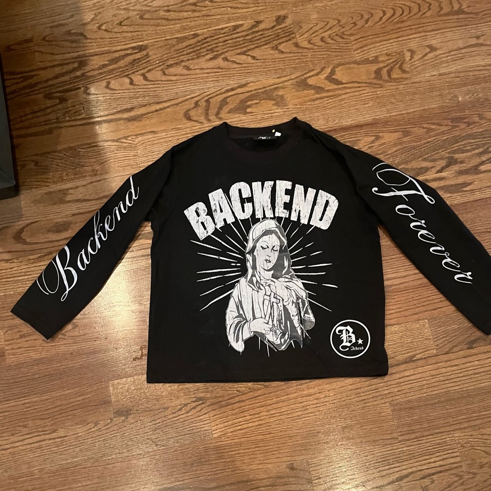NWOT Backend Mens XS Black Long Sleeve Shirt
